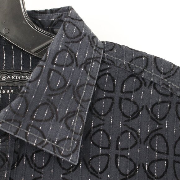 Jhane barnes shirt Men's medium Rhedux limited edition geometric velour trim - Picture 2 of 16